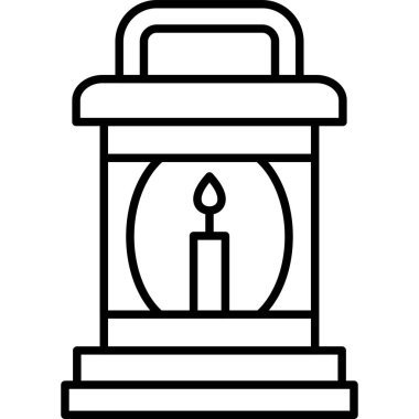 Mum ışığı ikonu. Web için mum vektör simgelerinin özet çizimi