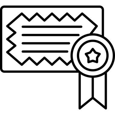 Sertifika ikonu vektör illüstrasyonu