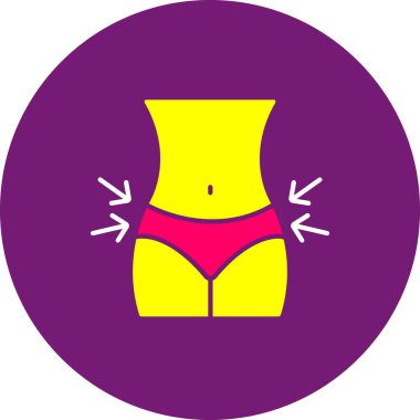 Bikini ikonu olan bir kadının vektör çizimi