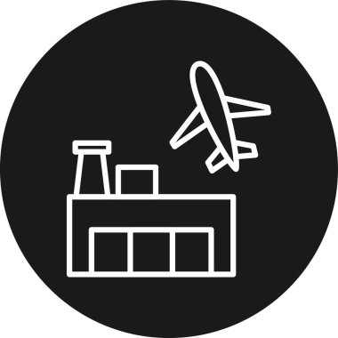 Havaalanı binası ikon vektör illüstrasyonu