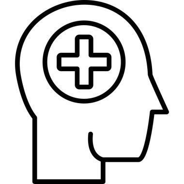 Beyin sağlığı ikonu vektör illüstrasyonu