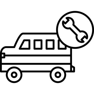 Bir araba simgesinin vektör illüstrasyonu