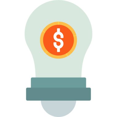 Fikir ampulü düz vektör simgesi dekoru