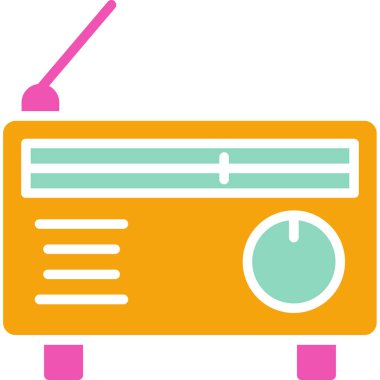 Radyo. Web simgesi basit illüstrasyon