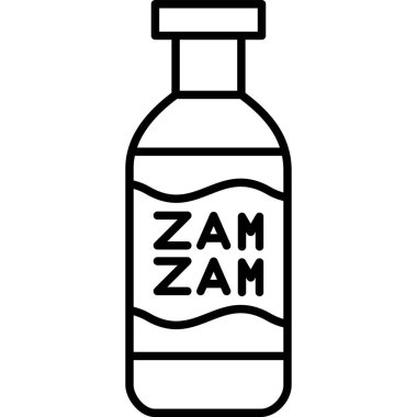 Bardakta bir şişe su. vektör simgesi