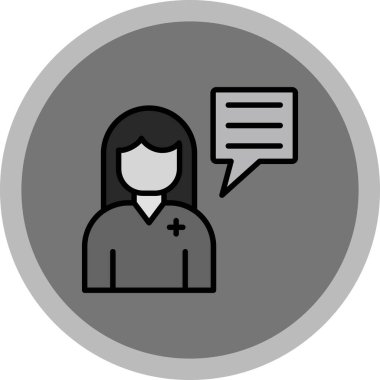 Konuşması olan bir kadının vektör çizimi