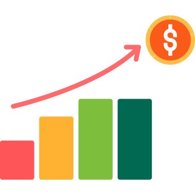 Dolar büyümesi düz simgesi düz stil