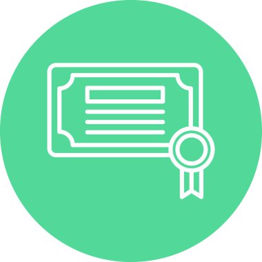 Sertifika ikonu vektör illüstrasyonu