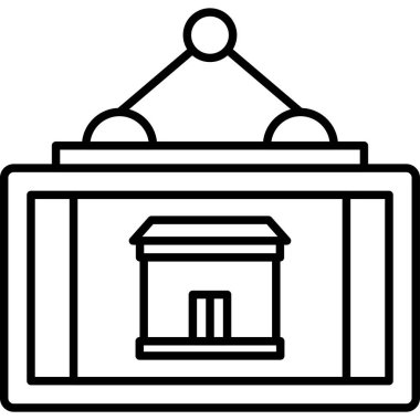 Mimari yapı şehir simgesi taslak biçiminde