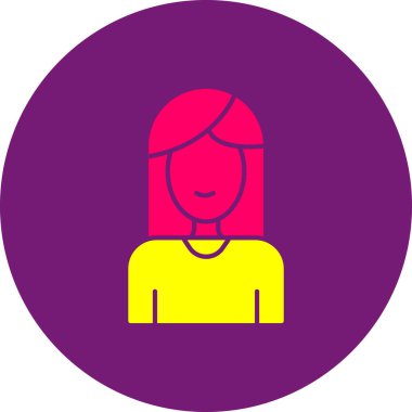 Kadın. Web simgesi basit illüstrasyon