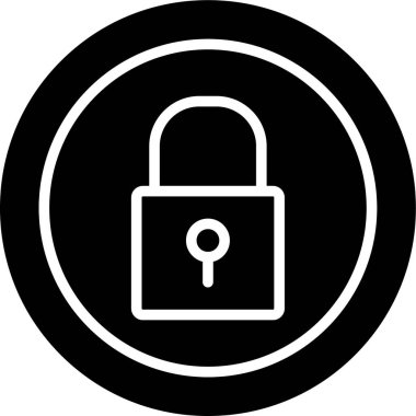 Asma kilit simgesi. Web için basit asma kilit vektör simgesi çizimi