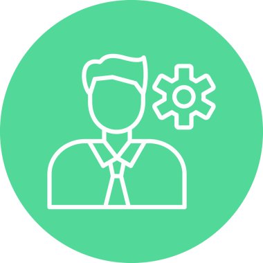 Vites simgesi olan bir adamın vektör çizimi