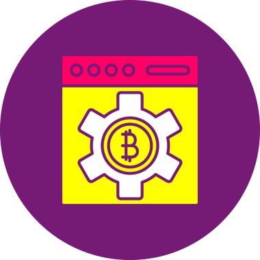 bitcoin. Web simgesi basit illüstrasyon