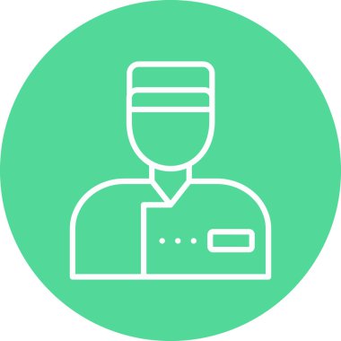 Tıbbi maske takan eşsiz bir adam vektör simgesi simgesi