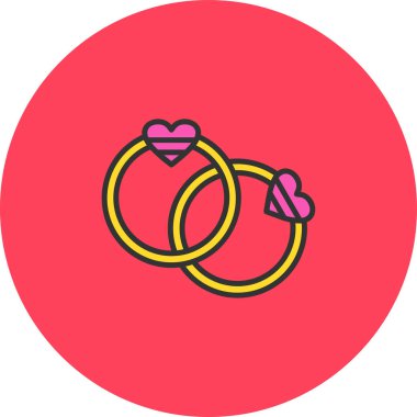 iki renk kalp vektör simgesi