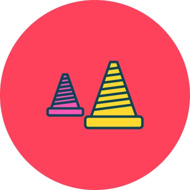 renk piramit çizgisi simgesi beyaz arkaplanda izole edildi. Eğlenceliydi. Lunapark. Rastgele şekiller çiz. vektör illüstrasyonu