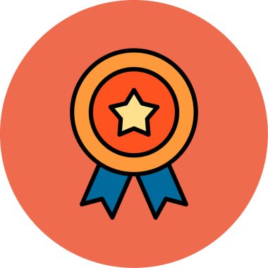 Madalya düz vektör simgesi