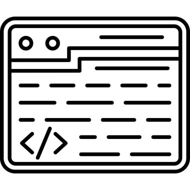 Ana hatlar biçiminde kodlama dili simgesi