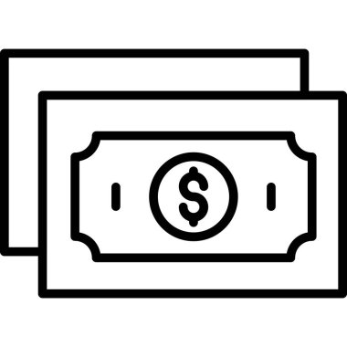 Dolar vektör ince çizgi simgesi