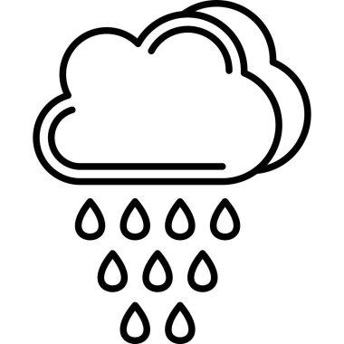 Bulut yağmuru ikonu vektör illüstrasyonu