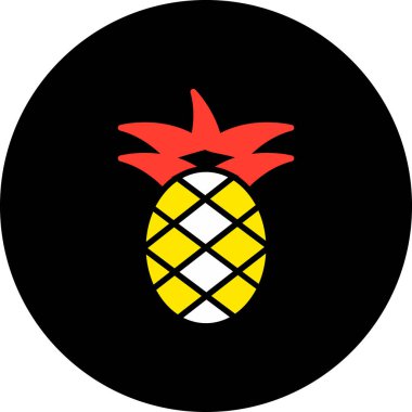 ananas ikonu vektör illüstrasyonu