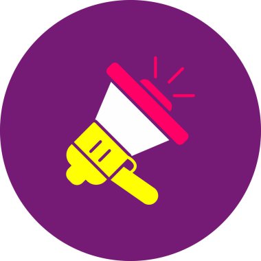 Mor yuvarlak bir simgenin vektör illüstrasyonu