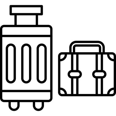 seyahat bagaj ikonu. Ağ için basit bir bagaj vektör simgesi çizimi
