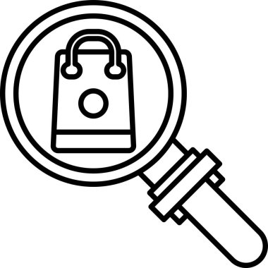 Büyütme cam simgesi, vektör illüstrasyonu