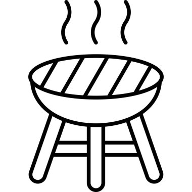 Barbekü simgesi, vektör illüstrasyonu