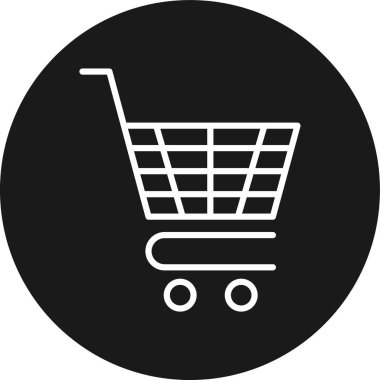 Alışveriş arabası simgesi, vektör illüstrasyonu