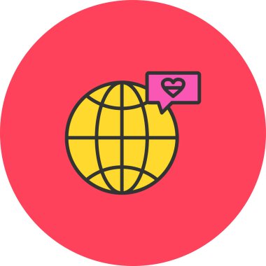 Küre. Web simgesi basit illüstrasyon