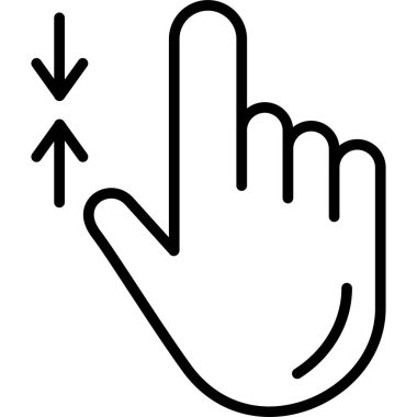 parmak hareketi el simgesi ana hat biçiminde