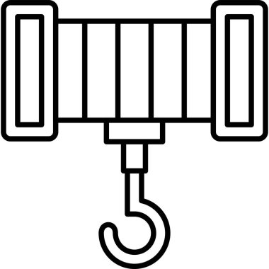 Yapı endüstrisi vinç simgesi ana hatları biçiminde