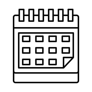Takvim simgesi vektörü. Taslak takvim işareti. izole edilmiş sembol