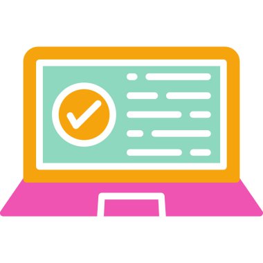 Kontrol listesi simgesi vektör illüstrasyon tasarımı olan dizüstü bilgisayar