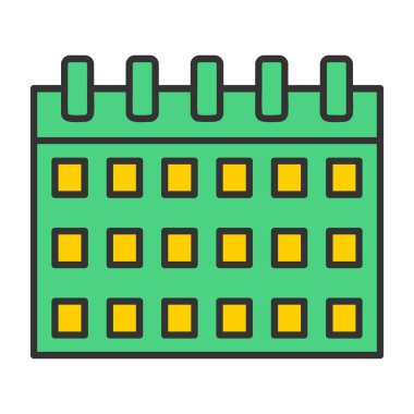 Web Kullanımı için Takvim Simgesi, Vektör İllüstrasyonu