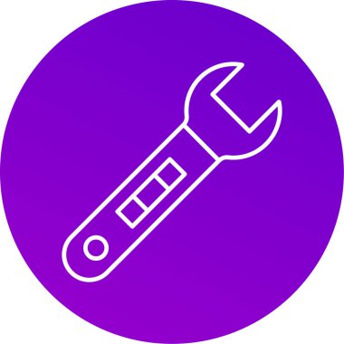 Web Kullanımı için Wrench Simgesi, Vektör İllüstrasyonu