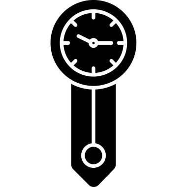 Web Kullanımı için Duvar Saati Simgesi, Vektör İllüstrasyonu