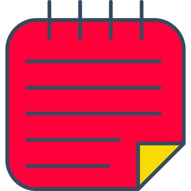 Yapışkan Not Simgesi, Web Kullanımı için Vektör İllüstrasyonu