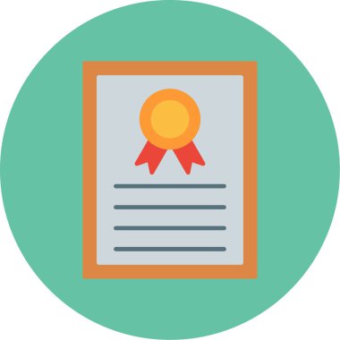 Web Kullanımı için Sertifika Simgesi, Vektör İllüstrasyonu