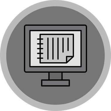 Web Kullanımı için Çevrimiçi Notlar Simgesi, Vektör İllüstrasyonu