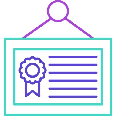 Web Kullanımı için Diploma Simgesi, Vektör İllüstrasyonu