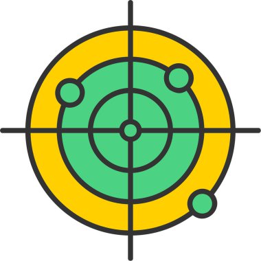 Web Kullanımı için Radar Simgesi, Vektör İllüstrasyonu