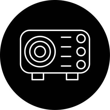 Web Kullanımı için Projektör Simgesi, Vektör İllüstrasyonu