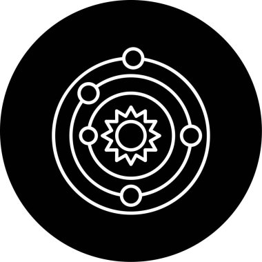 Web kullanımı için Güneş Sistemi Simgesi, Vektör İllüstrasyonu