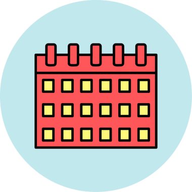 Web Kullanımı için Takvim Simgesi, Vektör İllüstrasyonu