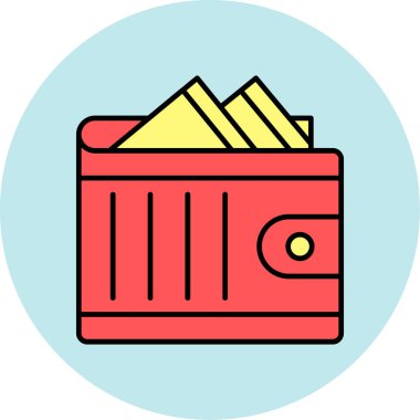 Web Kullanımı için Cüzdan Simgesi, Vektör İllüstrasyonu