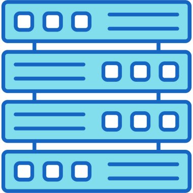 Web Kullanımı için Sunucu Simgesi, Vektör İllüstrasyonu