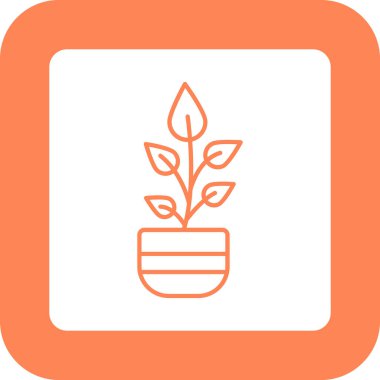 Web Kullanımı için Bitki Simgesi, Vektör İllüstrasyonu