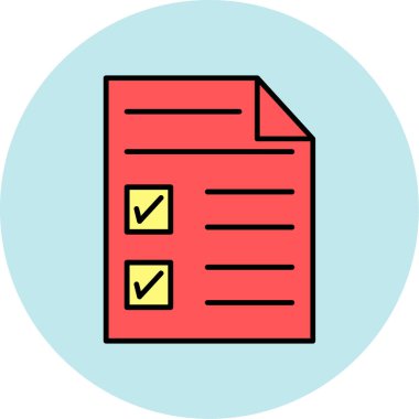 Web Kullanımı için Kontrol Listesi Simgesi, Vektör İllüstrasyonu